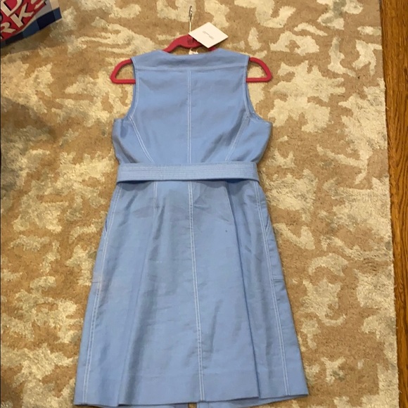 DVF Pale Blue Zip-up Dress w/ Belt - Picture 5 of 5